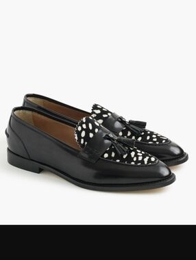 J.CREW BIELLA LEATHER & CALF HAIR LOAFERS SZ 11